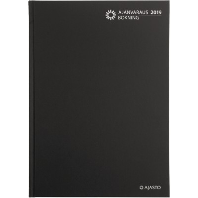 Ajasto Ajanvaraus 2024 pöytäkalenteri sidottu musta 210 x 297mm