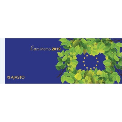 Ajasto Euro Memo 2024 pöytäkalenteri monikielinen 255 x 95mm