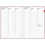 Ajasto Päivämuistio 2024 pöytäkalenteri sidottu vaaleanpunainen 210 x 297mm