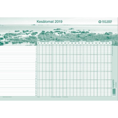 Ajasto Quo Vadis Lomakalenteri 2024–2025 seinäkalenteri 420 x 297mm