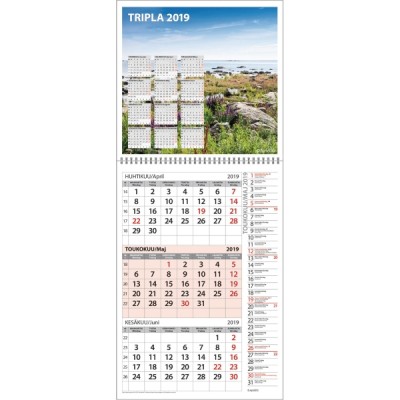 Ajasto Tripla 2024 seinäkalenteri 290 x 415mm