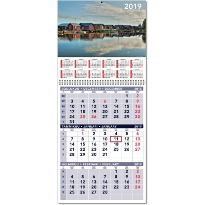 CC 5104 Triplanner Suuri 2024 seinäkalenteri 297 x 675mm