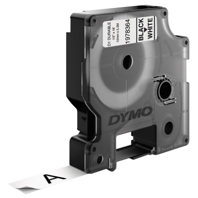 Dymo Durable D1 1978364 kestotarranauha 12mm x 5,5m musta/valkoinen