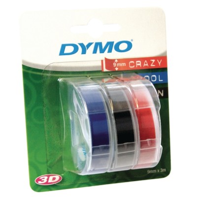 Dymo® nauha 9mm x 3m kohokirjoitintarra sininen/punainen/musta
