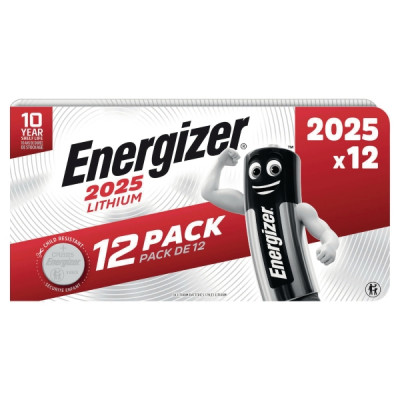 Energizer CR2025 nappiparisto 3V, 1 kpl=12 paristoa