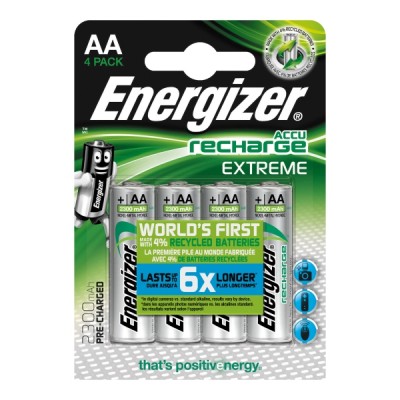 Energizer® Extreme AA/HR6 ladattava akku, 1 kpl=4 akkua