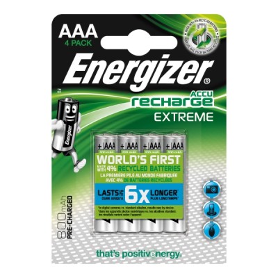 Energizer Extreme AAA/HR3 ladattava akku, 1 kpl=4 akkua
