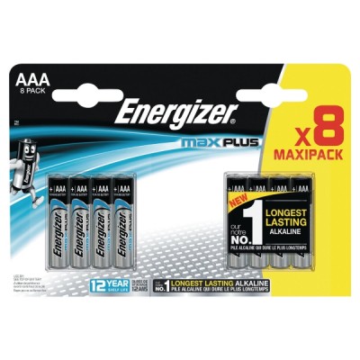 Energizer Max Plus AAA/LR3 alkaliparisto, 1 kpl=8 paristoa