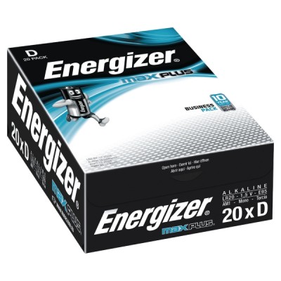 Energizer Max Plus D/LR20 alkaliparisto, 1 kpl=20 paristoa