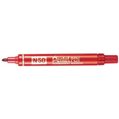 Huopakynä Pentel N50   pyöreä 1-2 mm permanent punainen