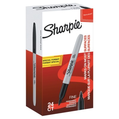 Huopakynä Sharpie fine   musta pyöreä 1mm kärki säästöpakkaus 20+4 kynää