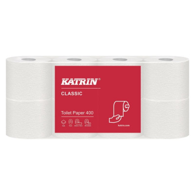Katrin Classic Toilet 400 wc-paperi valkoinen 55340, 1 kpl=40 rullaa