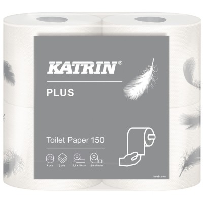 Katrin Plus Toilet 150 wc-paperi 35861, 1 kpl=4x10 rullaa