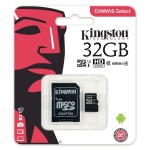 Kingston® Canvas Select muistikortti microSDHC 32GB adapterilla