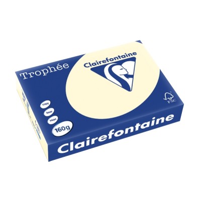 Kopiopaperi värillinen Clairefontaine Trophee 1101  A4 160g kerma, 1 kpl=250 arkkia