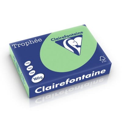 Kopiopaperi värillinen Clairefontaine Trophee 1120  A4 160g luonnonvihreä, 1 kpl=250 arkkia