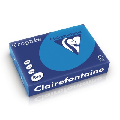 Kopiopaperi värillinen Clairefontaine Trophee 1781  A4 80g voimakas sininen, 1 kpl=500 arkkia