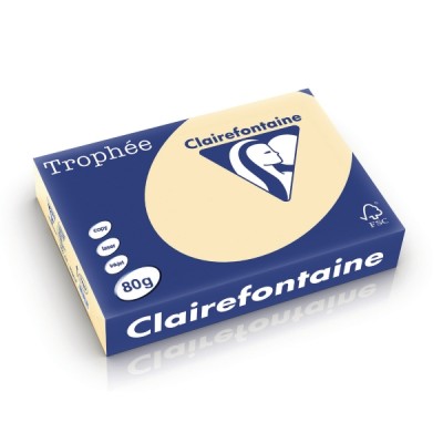 Kopiopaperi värillinen Clairefontaine Trophee 1787  A4 80g chamois, 1 kpl=500 arkkia
