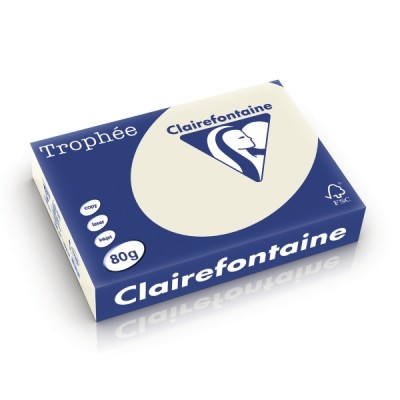 Kopiopaperi värillinen Clairefontaine Trophee 1788  A4 80g helmenharmaa, 1 kpl=500 arkkia