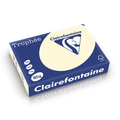 Kopiopaperi värillinen Clairefontaine Trophee 1871  A4 80g kerma, 1 kpl=500 arkkia