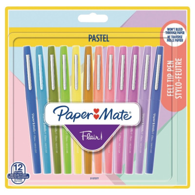 Kuitukärkikynä Papermate Flair   0,7 mm pastellivärivalikoima, 1 kpl=12 kynää