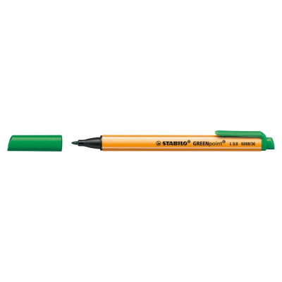 Kuitukärkikynä Stabilo Greenpoint   0,8mm vihreä, 1 kpl=10 kynää
