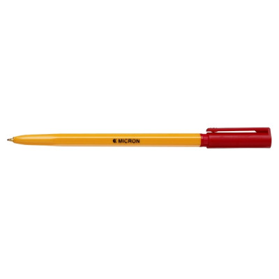 Kuulakärkikynä Micron   korkilla 0,3mm punainen, 1 kpl=50 kynää