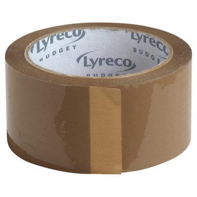 Lyreco Budget pakkausteippi PP 50mm x 66m ruskea, 1 kpl=6 rullaa