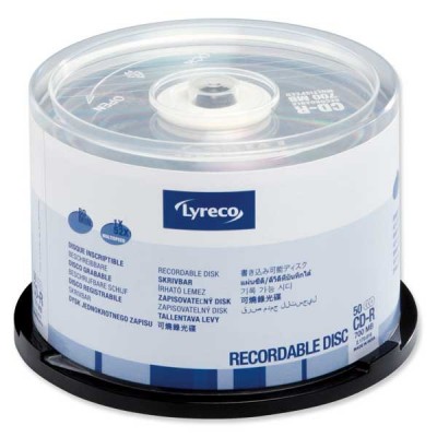 Lyreco CD-R 80min 700MB 52x spindle, 1 kpl=50 levyä