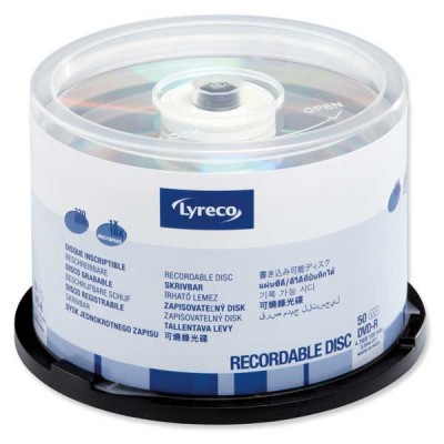 Lyreco DVD-R 4.7GB 1-16x spindle, 1 kpl=50 levyä