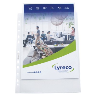Lyreco Premium kansiotasku A4+ 120mic PP auki ylhäältä, 1 kpl=25 taskua