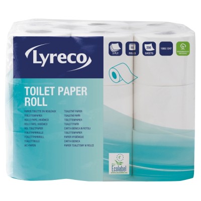 Lyreco wc-paperi 3-kerroksinen, 1 kpl=3x18 rullaa