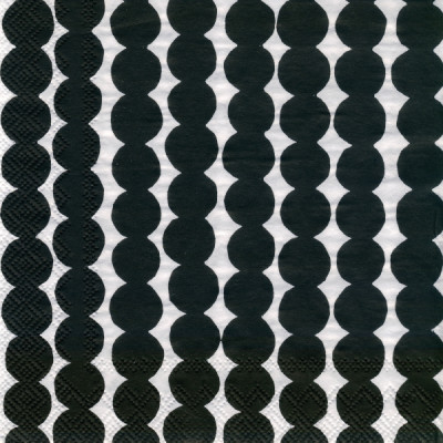 Marimekko Räsymatto lautasliina 25x25 cm musta, 1 kpl=20 liinaa