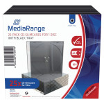 MediaRange CD-kotelo ohut kirkas/musta, 1 kpl= 25 koteloa