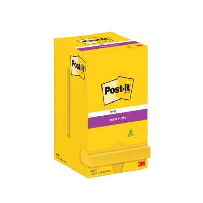PK12POST-IT 654S S/S NOTE 76X76 90S YLLW