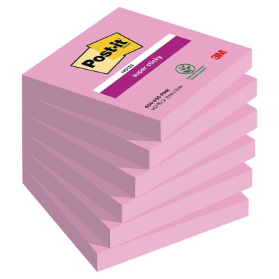 Post-it® Super Sticky Tropical Pink viestilappu 76 x 76 mm, 1 kpl = 6 nidettä
