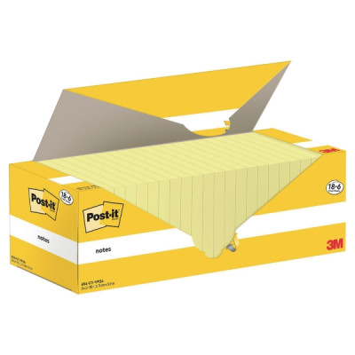 Post-It®-Viestilaput säästöpakkaus 76 mm x 76 mm, keltainen