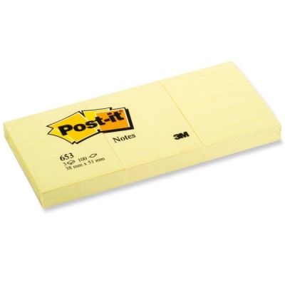 Post-it viestilappu 38x51mm keltainen, 1 kpl=12 nidettä