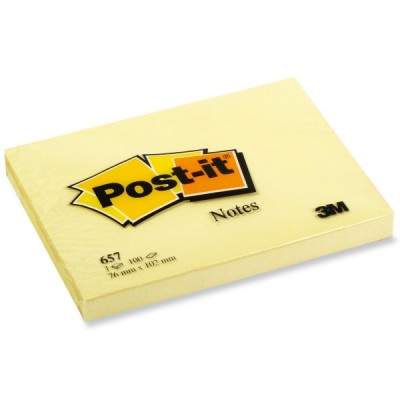 Post-it viestilappu 76x102mm keltainen, 1 kpl=12 nidettä