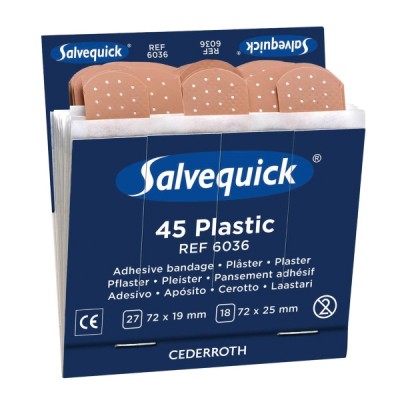 Salvequick 6036 muovilaastari täyttöpakkaus, 1 kpl=6x45 laastaria