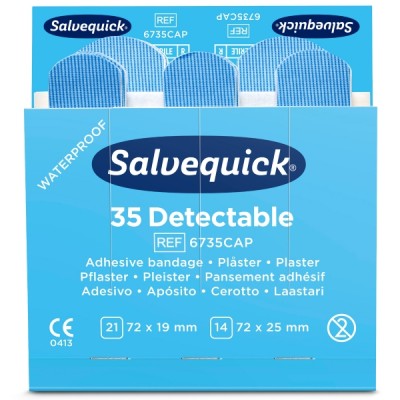 Salvequick 51030127 muovilaastari sininen, 1 kpl=6x35 laastaria