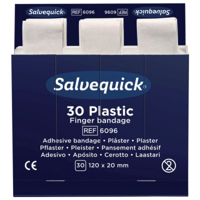 Salvequick 6096 pitkä muovilaastari, 1 kpl=6 x 30 laastaria
