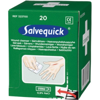 Salvequick 3237 haavapyyhe täydennyspakkaus, 1 kpl=20 haavapyyhettä