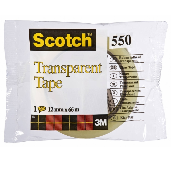 Scotch 550 Yleisteippi 12mm X 66m Kirkas Toimistotarvike 