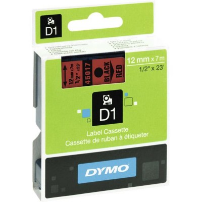 Dymo® nauha D1 12mm x 7m musta/punainen