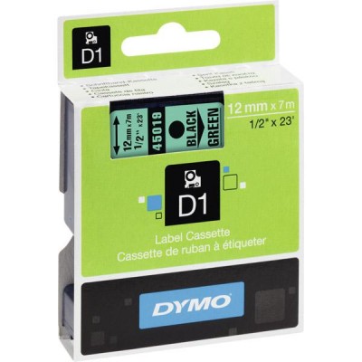 Dymo® nauha D1 12mm x 7m musta/vihreä