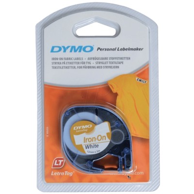 Dymo® nauha LetraTag® 12mm x 4m silitettävä valkoinen