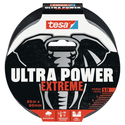 Tesa® 56623 Ultra Power Extreme ilmastointiteippi 50mm x 25m musta