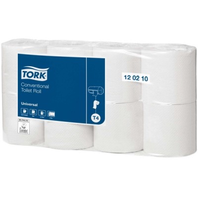 Tork® 120210 wc-paperi T4 Conventional 2-krs, 1 kpl=8x8 rullaa