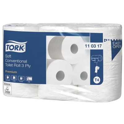 Tork® 110317 wc-paperi T4 Premium Soft 3-krs, 1 kpl=6x7 rullaa